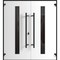 Vdomdoors Front Exterior Prehung Aluminum Double Doors Ronex1055 Teak Mirrored Clear Glass Entry Metal Modern RONEX1055DEXD-OAK-W72xH96-LH-O - alternate 1