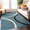 World Rug Gallery Modern Wavy Circles Design Area Rug 4 ft x 6 ft Blue 377BLUE4X6 - alternate 1