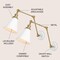 Jonathan Y Rover 7" Classic Industrial Metal Adjustable Arm LED Wall Sconce, White/Brass Gold, 2PK JYL7462B-SET2 - alternate 7