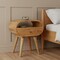 Homeroots 21" Oak Solid Wood Oval One Drawer Nightstand 722571 - alternate 2