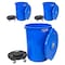 Magnum Tool Blue 44 Gallon Trash Can Set, Trash Can, Quiet Dolly, and Reinforced Lid, 3 Set CMTC-CLD0-44B03 - alternate 1