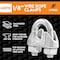 Xpose Safety Wire Rope Clamp for Stainless Steel 1/8in Galvanized U Bolt Cable Clips, 48PK GCC18-48-X-S - alternate 4