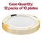 Smarty Had A Party 10.25" White w/Black and Gold Abstract Squares Pattern Round Plastic Dinner Plates, 120 Plates, 120PK 4810BG-CASE - alternate 8