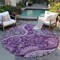Homeroots 8' Purple And Charcoal Round Floral Medallion Washable Indoor Outdoor Area Rug 603193 - alternate 5
