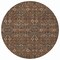 Homeroots 8' Round Chocolate Round Floral Washable Non Skid Indoor Outdoor Area Rug 564316 - alternate 7