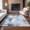 Homeroots 8' X 10' Navy Blue And Ivory Abstract Washable Indoor Outdoor Area Rug 582665 - alternate 8