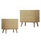 Homeroots Set of Two 23" Natural Solid Wood Ribbed Texture Two Drawer Nightstand, 2PK 712107 - alternate 4