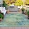 Homeroots 5' X 8' Teal Blue Beige And Denim Blue Abstract Washable Indoor Outdoor Area Rug 630748 - alternate 6