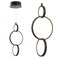 Jonathan Y Loop 7.8 in. Adjustable Integrated LED Metal Ring Pendant, Black JYL7210A - alternate 10