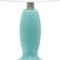 Homeroots 23" Light Blue And Silver Glass And Metal Novelty Table Lamp With White Drum Shade 643341 - alternate 3