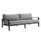 Armen Living Cayman Aluminum Outdoor Sofa in Black and Dark Gray SETODCMBLBX3 - alternate 5