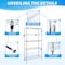 Whitmor Simple Deluxe 5-Tier Storage Shelves, 35.83in W x 13.98in D x 71.7in H Wire Metal Shelving Unit, 12 HKSHLF72361405C - alternate 4