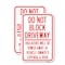 Signmission Do Not Block Driveway - Violators Will Be Towed Away at, 12'' X 18'', Heavy Gauge Aluminum, 2PK A-1218-2PACK-24179 - alternate 1