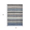 Homeroots 10' X 14' Denim Blue Beige And Taupe Striped Washable Indoor Outdoor Area Rug 618261 - alternate 7