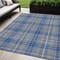 Homeroots 5' X 8' Gray Blue And Ivory Plaid Washable Indoor Outdoor Area Rug 597106 - alternate 1