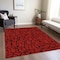 Homeroots 3' X 5' Red And Black Geometric Washable Indoor Outdoor Area Rug 599238 - alternate 7