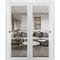 Sartodoors Sliding Closet Bypass Doors with Clear Glass, Lucia 2166 White Silk, Sturdy Rails Moldings Trims H LUCIA2166DBD-WS-3696 - alternate 1