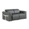 Homeroots 65in Dark Gray and Black Italian Leather Power Reclining Loveseat 720492 - alternate 7