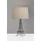 Homeroots 25" Black Acrylic Paris Desk Table Lamp With White Drum Shade 524644 - alternate 6