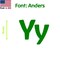 Aacc Self-Adhesive Vinyl Letter: Y, Scale: 4 cm. Color: Green Font: Anders by AACC-Anders-UY-Green-M4x1 - alternate 1