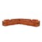 Homeroots Camel Italian Leather Modular L Shaped Eight Piece Corner Sectional With Console 534862 - alternate 1