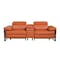 Homeroots 90in Orange and Black Italian Leather Power Reclining Loveseat With Storage 720563 - alternate 1