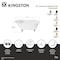 Kingston Brass 53" Cast Iron Oval Single Slipper Clawfoot Tub, No Faucet Drillings, White/Polished Brass VCTND5328NT2 - alternate 2