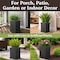 Pure Garden 19IN Tall Outdoor Planter Box with Drainage Holes for Porch or Patio Gray 50-PL4933-GRY - alternate 6