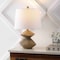 Jonathan Y Laken 21.5" Minimalist Coastal Resin/Iron 2-Stack Cairn LED Table Lamp, Brown Wood Finish JYL4062A - alternate 6