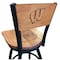 Holland Bar Stool Co 30" Blk Wrinkle Wisconsin "W" Swivel Bar Stool, Laser Engraved Back L03830BWMedMplAWisc-WMedMpl - alternate 1