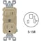 Leviton Ivory 15A Commercial Grade Switch & Outlet R51-T5225-0IS - alternate 1