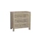Homeroots 30" Natural Solid Wood Distressed Carved Floral Three Drawer Nightstand 569586 - alternate 1