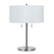 Homeroots 24" Nickel Metal Two Light Table Lamp With White Empire Shade 524693 - alternate 1