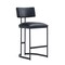 Manhattan Comfort Juno Metal Vegan Leather Counter Stool in Black CS1640-3 - alternate 7