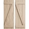 Ekena Millwork Rustic Three Board Joined Board-n-Batten Riverwood Faux Wood Shutters w/Z-Board, 16 1/2W x 50H, PR SHUBJZ16X50RWPR - alternate 1