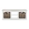 Homeroots Classic White Bench and Basket Set 397794 - alternate 1