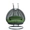 Leisuremod Charcoal Wicker Hanging 2 person Egg Swing Chair with Dark Green Cushions ESCCH-57DG - alternate 1