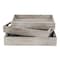 Homeroots 19in Gray Rectangular Wood Handmade Tray With Handles 483317 - alternate 7