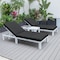 Leisuremod Chelsea Modern Outdoor White Chaise Lounge Chair With Side Table & Black Cushions CLTW-77BL2 - alternate 9