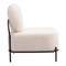 Homeroots 27" White And Black Sherpa And Upholstered Side Chair 572293 - alternate 5
