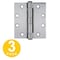 Global Door Controls 4.5 in. x 4 in. Commercial Full Mortise Square Corner Door Hinge with Fixed Pin - Pack of 3 CP4540-26D-M - alternate 1