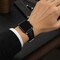 Elegani Ostrich-Embossed Leather Band Compatible with Apple Watch 45mm, Black, Silver Buckle LAT3-BLK-SLV-45 - alternate 4