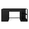 Martha Stewart Kayden Single-Drawer Desk w/2 Tier Shelf and 3 Drawer File Cabinet in Black w/Bronze Hardware KHO-23042-TBSFFC-BK-BK-MS - alternate 1