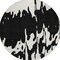 Homeroots 8' Black And Ivory Round Abstract Washable Indoor Outdoor Area Rug 613616 - alternate 5