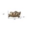 Homeroots 89" Tan Polyester Blend Curved Floral Sofa And Toss Pillows With Brown Legs 348230 - alternate 5