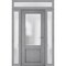 Vdomdoors Front Exterior Prehung FiberGlass Door Frosted Glass / Manux 8422 Grey Ash / 2 Sidelight and Transo MANUX8422EXD-SS-W12+36+12 x H80+14-LH - alternate 3