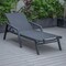 Leisuremod Marlin Patio Chaise Lounge Chair with Armrests in Black Aluminum Frame, Black MLABL-77BL - alternate 9