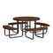 Leisure Craft Round Picnic Table, Brown, Surface Mount, 46 in T46ROSM-BROWN - alternate 1
