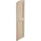 Ekena Millwork Pecky Cypress 2 Equal Flat Panel w/Elliptical Top Faux Wood Shutters, 12"W x 36"H (32" Low Side) SHUFPL12X36PCPR - alternate 9