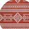 Homeroots 8' Red And Ivory Round Southwestern Washable Indoor Outdoor Area Rug 593716 - alternate 6